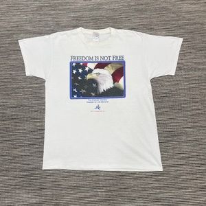 Vintage Fruit Of The Loom Freedom Is Not Free White T-Shirt